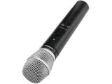 Shure MXW2XTA/SM86=-Z10 Handheld Transmitter, SM86, TAA, Information screen displays battery time remaining, room assignment, and more