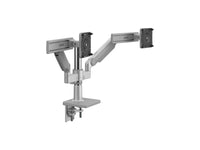 Humanscale X22SDSGC121NNNN MFlex M2 Arms - Dual Bracket for 2 Monitors - Silver - Dynamic Link - Slider - Standard 100mm x 100mm, gray - Clamp - 12