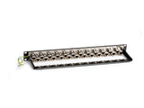 Black Box C6AFP70S-24 CAT6A Staggered Feed-Through Patch Panel - 1U, Shielded, 24-Port