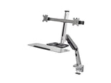 SIIG CE-MT2G12-S1 Two monitor and laptop tray desk mount Gas Spring, Full Motion (CE-MT2G12-S1)