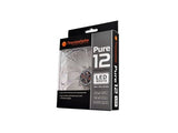 Thermaltake CL-F020-PL12WT-A Pure 12 LED DC Fan- White,120 x 120 x 25 mm,Fan Speed 1000 RPM,Max. Air Pressure 0.61 mm-H2O,Max. Air Flow 40.997 CFM,Noise 19.5 dBA