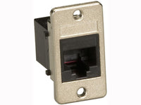 Black Box FMT1080 Panel-Mount Coupler - Unshielded, RJ11, 4-Wire, Black