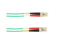 Black Box FOCMP10-015M-LCLC-GN OM3 50/125 Multimode Fiber Optic Patch Cable - OFNP Plenum, LC to LC, Green, 15-m (49.2-ft.), GSA, TAA/