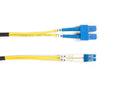 Black Box FOSM-003M-SCLC OS2 9/125 Singlemode Fiber Optic Patch Cable - OFNR PVC, SC to LC, Yellow, 3-m (9.8-ft.)