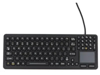 iKey SK-97-TP-USB-BLK Sealed with Integrated Touchpad - 12 Function Keys - Cleanable, Liquid-proof Design - Integrated 10-Key Numeric Pad