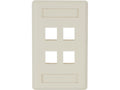Black Box WPT474 Keystone Wallplate - Single-Gang, 4-Port, Office White
