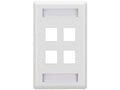 Black Box WPT476 Keystone Wallplate - Single-Gang, 4-Port, White