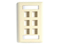 Black Box WPT478 Keystone Wallplate - Single-Gang, 6-Port, Ivory