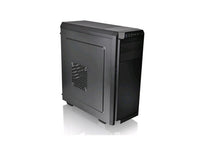 Thermaltake CA-1K7-00M1NN-01 The V100 mid tower case features one preinstalled 120mm fan, a perforated side panel and supports up to an ATX motherboard
