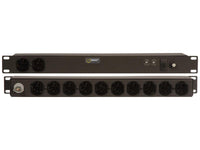 Vertiv 38061 Basic, Surge, 20A, 120V, Horizontal, (12) NEMA 5-20R, breakered, 10 ft power cord with L5-20P, Black Powder Coat