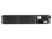 Vertiv 38129 Basic, Standard, 30A, 208V, Horizontal, (16) IEC C13, breakered, 10 ft power cord with L6-30P, Black Powder Coat