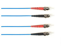Black Box FOLZH10-004M-STST-BL OM3 50/125 Multimode Fiber Optic Patch Cable - LSZH, ST to ST, Blue, 4-m (13.1-ft.), GSA, TAA/