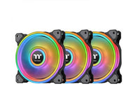 Thermaltake CL-F088-PL12SW-B Riing Quad 120MM Black 54 LED 3 Pack Fan