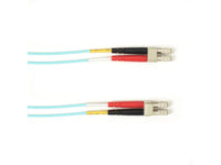 Black Box FOCMPM4-006M-LCLC-AQ OM4 50/125 Multimode Fiber Optic Patch Cable - OFNP Plenum, LC to LC, Aqua, 6-m (19.7-ft.), GSA, TAA/