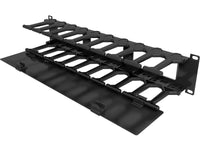 Vertiv VRA1003 2U x 4in Horizontal Cable Manager, Single-Sided with Cover - Cable Manager - Black - 1 Pack - 2U Rack Height - 19in Panel Width - Metal
