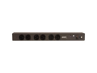 Vertiv 27854 Basic, Standard, 20A, 120V, Horizontal, (6) NEMA 5-20R, power switch, breakered, 10 ft power cord with L5-20P, Black Powder Coat