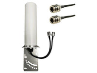 AG Antenna AG19B-1-NF AG19B Omni MIMO 2 x 4G CBRS 5G NR Antenna w/L-Bracket Mount - Includes 2 x 1ft Coax Cable - N Fema