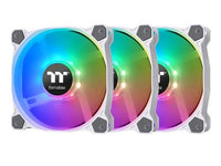 Thermaltake CL-F127-PL12SW-A Pure ARGB White 120MM Case Fan, 3 Pack