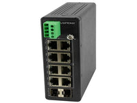 Transition Networks SISTP1040-382B-LRT Hardened Unmanaged Switch, 8-port GE PoE+, 2 SFP, 12/24VDC, -40 70C
