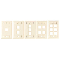 OCC DP0401 Wall Plate, Off-White Double Faceplate for Four Ultra-Miniature Jacks