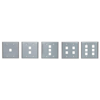 OCC DP04SS Wall Plate, Stainless Steel Double Faceplate for Four Ultra-Miniature Jacks