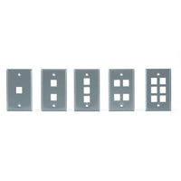 OCC DPSK04SS Faceplate Double Gang Flush Mount, KMJ x 4 MTG, Stainless Steel