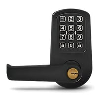 ProdataKey RL-C2-H-116-PHL-622-RH-234-ASA-SFL-KA Red Cylindrical Lock, High-Security + Bluetooth, Philadelphia Lever, Right Hand, 2-3/4" Backset, ASA ANSI Strike, Keyed Alike, Black