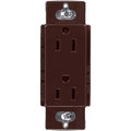 Lutron CAR-15-BR Claro 15A Duplex Receptacle; Decorator-Style Outlet; Gloss Finish; Brown