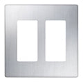 Lutron CW-2-SS Claro 2 Gang Wall Plate for Decorator / Designer Paddle Switches and Dimmers; Gloss Finish; Stainless Steel