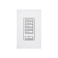 Lutron RRD-HN5BRL-WH seeTouch LED+ Hybrid Keypad; Works with RA3 Systems; 100W LED; 5 Button with 1 Raise / Lower; Neutral Required; 120V; White