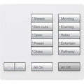 Lutron RR-T10RL-SW RadioRA 2 Tabletop Designer Keypad; Works with RA3 Systems; 10 Button with Raise / Lower; All On and All Off; Snow White