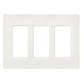 Lutron SC-3-BI Claro 3 Gang Wall Plate for Decorator-Style Dimmers; Switches; and Outlets; Satin Finish; Biscuit