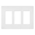 Lutron SC-3-SW Claro 3 Gang Wall Plate for Decorator-Style Dimmers; Switches; and Outlets; Satin Finish; Snow White