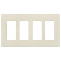 Lutron SC-4-PM Claro 4 Gang Wall Plate for Decorator-Style Dimmers; Switches; and Outlets; Satin Finish; Pumice