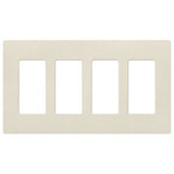 Lutron SC-4-PM Claro 4 Gang Wall Plate for Decorator-Style Dimmers; Switches; and Outlets; Satin Finish; Pumice