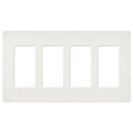 Lutron SC-4-RW Claro 4 Gang Wall Plate for Decorator-Style Dimmers; Switches; and Outlets; Satin Finish; Architectural White