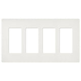 Lutron SC-4-RW Claro 4 Gang Wall Plate for Decorator-Style Dimmers; Switches; and Outlets; Satin Finish; Architectural White