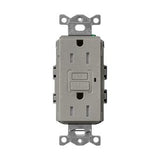 Lutron SCR-15-GFST-CS Claro 15A Tamper Resistant GFCI Duplex Receptacle; Decorator-Style Outlet; Self-Testing; Satin Finish; Cobblestone