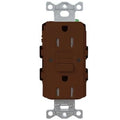 Lutron SCR-15-GFST-SI Claro 15A Tamper Resistant GFCI Duplex Receptacle; Decorator-Style Outlet; Self-Testing; Satin Finish; Sienna