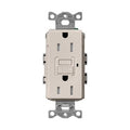Lutron SCR-15-GFST-TP Claro 15A Tamper-Resistant GFCI Duplex Receptacle; Decorator-Style Outlet; Self-Testing; Satin Finish; Taupe