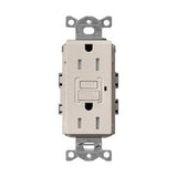 Lutron SCR-15-GFST-TP Claro 15A Tamper-Resistant GFCI Duplex Receptacle; Decorator-Style Outlet; Self-Testing; Satin Finish; Taupe