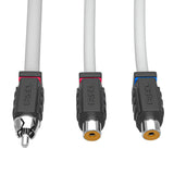 RCA Marine Grade Tinned 100% Copper OFC Y Connector 2 FEMALE to 1 MALE - WHITE - rear view | Silarius