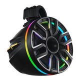 8' Marine Short Tower Speaker With Neodymium Magnet, Kevlar Cone, Compression Driver And Digital LE... - side view | Silarius