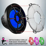 NXL 10" Marine Subwoofer with LED RGB Lights 300 Watts Rms SVC 4-Ohm - side view | Silarius