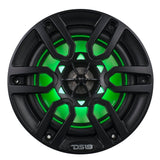NXL 6.5" 2-Way Coaxial Marine Speaker with LED RGB Lights | 100W RMS 4-Ohm - rear view | Silarius