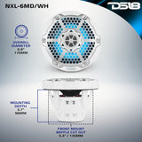 6.5' Marine 2-Way Hybrid Speaker with RGB LED, Compression Driver and Neodymium Magnet | 250W RMS... - detail view | Silarius