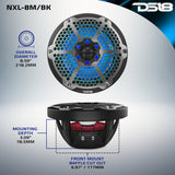 NXL 8' 2-Way Coaxial Marine Speaker With LED RGB Lights 125 Watts Rms 4-Ohm - detail view | Silarius