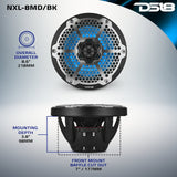 8" Marine 2-Way Hybrid Speaker with RGB LED, Compression Driver and Neodymium Magnet | 350W RMS 4-Ohm - detail view | Silarius