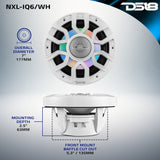NXL 6.5" 2-Way Coaxial Marine Speaker with Bullet Tweeter and Digital Led Lights | 150W RMS 4-Ohm - detail view | Silarius