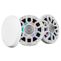NXL 6.5" 2-Way Coaxial Marine Speaker with Bullet Tweeter and Digital Led Lights | 150W RMS 4-Ohm - front view | Silarius